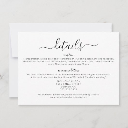 Elegant Minimalistisch Eenvoudig bruiloft - Gegeve Kaart (Voorkant)