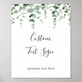 Elegant minimalistisch Eucalyptus - Aangepast teks Poster (Voorkant)