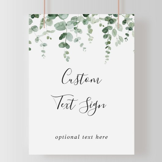 Elegant minimalistisch Eucalyptus - Aangepast teks Poster