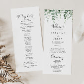 Elegant minimalistisch eucalyptus bruiloft program programma