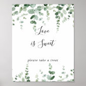 Elegant Minimalistisch Eucalyptus Liefde Is Zoete  Poster (Voorkant)