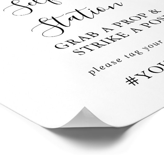 Elegant Minimalistisch Eucalyptus Selfie Station B Poster (Hoek)