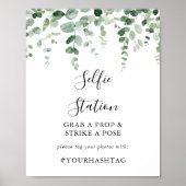Elegant Minimalistisch Eucalyptus Selfie Station B Poster (Voorkant)