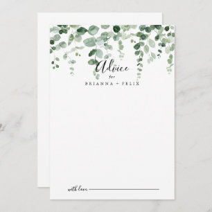 Elegant minimalistisch Eucalyptus Wedding Advice K Advieskaart