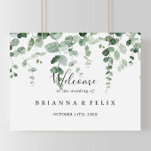 Elegant Minimalistisch Eucalyptus WeduwWelkomsttek Poster