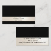Elegant minimalistisch, gestreept, zwart visitekaartje (Voorkant / Achterkant)