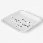 Elegant minimalistisch getinte partijscript papieren bordje (Gebogen)