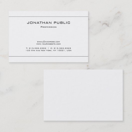 Elegant Minimalistisch Gewoon modern design Trendy Visitekaartje (Voorkant / Achterkant)