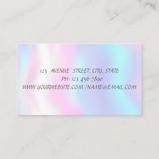 Elegant minimalistisch Gold Brush Stroke Holograph Visitekaartje (Achterkant)