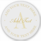 Elegant minimalistisch Gold Editable-tekst transpa Sticker (Voorkant)