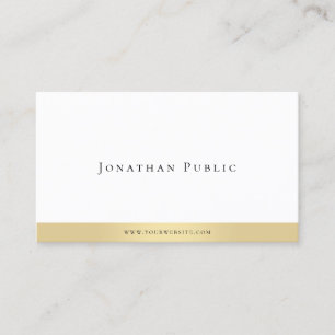 Elegant minimalistisch Gold White Modern Professio Visitekaartje