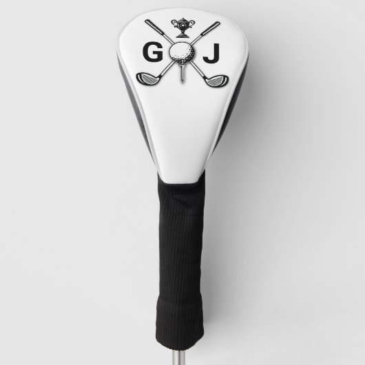 Elegant Minimalistisch Golf Monogram Golfheadcover (Voorkant)