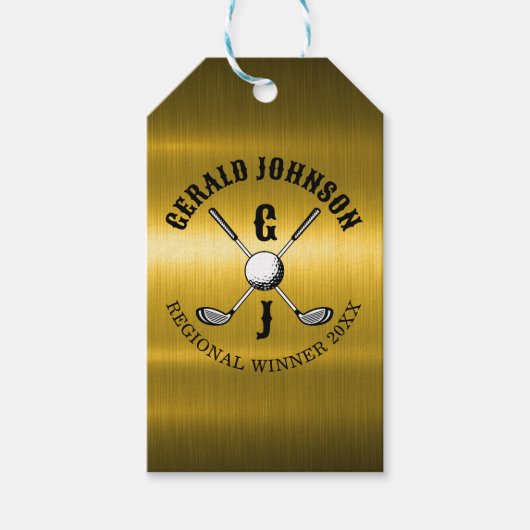 Elegant minimalistisch Golf Monogram Ontwerp Cadeaulabel (Voorkant)