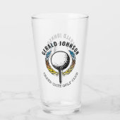Elegant minimalistisch Golf Monogram Ontwerp Glas (Achterkant)