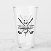 Elegant minimalistisch Golf Monogram Ontwerp Glas (Achterkant)