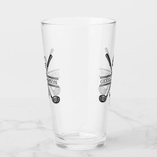 Elegant minimalistisch Golf Monogram Ontwerp Glas (Rechts)