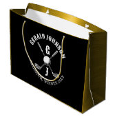 Elegant minimalistisch golf monogram ontwerp groot cadeauzakje (Achterkant Gekanteld)