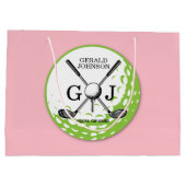 Elegant minimalistisch Golf Monogram Ontwerp Groot Cadeauzakje (Achterkant)