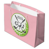 Elegant minimalistisch Golf Monogram Ontwerp Groot Cadeauzakje (Achterkant Gekanteld)