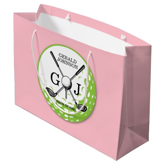 Elegant minimalistisch Golf Monogram Ontwerp Groot Cadeauzakje (Achterkant Gekanteld)