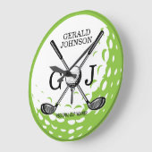 Elegant minimalistisch Golf Monogram Ontwerp Grote Klok (Hoek)