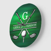 Elegant minimalistisch Golf Monogram Ontwerp Grote Klok (Hoek)