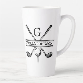 Elegant minimalistisch Golf Monogram Ontwerp Latte Mok