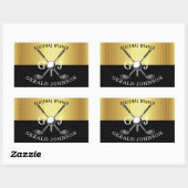 Elegant minimalistisch golf monogram ontwerp rechthoekige sticker (Vel)