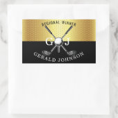 Elegant minimalistisch golf monogram ontwerp rechthoekige sticker (Tas)