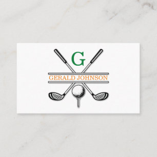 Elegant minimalistisch Golf Monogram Ontwerp Visitekaartje