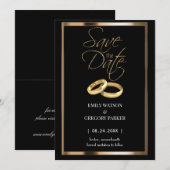 Elegant minimalistisch goud met uitzondering van d save the date (Voorkant / Achterkant)