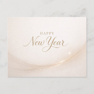 Elegant Minimalistisch Goud Schrift Gelukkig Nieuw Feestdagenkaart
