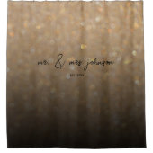 Elegant minimalistisch goudkoppel bruistocht douchegordijn (Voorkant)