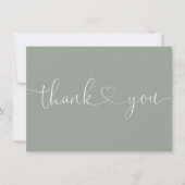 Elegant minimalistisch grijze handschrift bedankkaart (Voorkant)