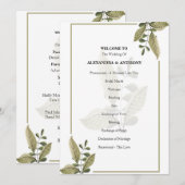 Elegant Minimalistisch Groenhuwelijkprogramma Programma (Voorkant / Achterkant)