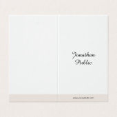 Elegant minimalistisch handschrift Professional Ee Visitekaartjes (Buitenkant ongevouwen)
