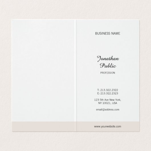 Elegant minimalistisch handschrift Professional Ee Visitekaartjes (Binnenkant ongevouwen)