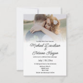 elegant minimalistisch handschrift trouwfoto kaart (Voorkant)