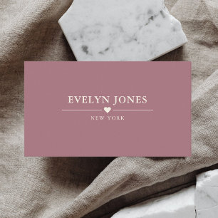 Elegant minimalistisch hart Mauve Visitekaartje