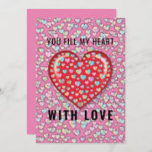 Elegant minimalistisch hartontwerp kaart (Voorkant / Achterkant)