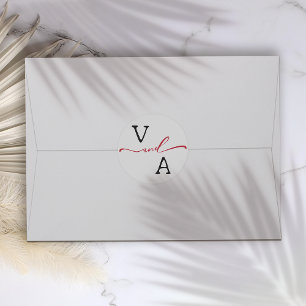 Elegant minimalistisch huwelijk ronde sticker