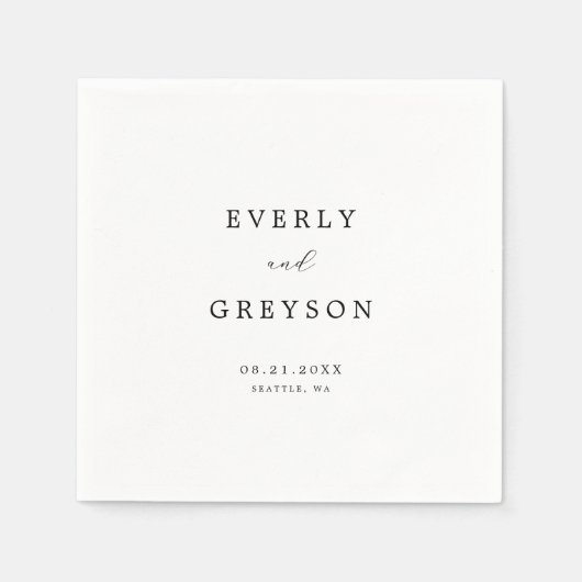 Elegant minimalistisch huwelijk servet (Voorkant)