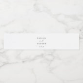 Elegant minimalistisch huwelijk waterfles etiket (Enkel label)