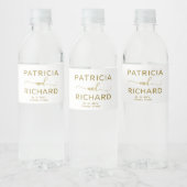 Elegant minimalistisch huwelijk waterfles etiket (Flessen)