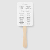 Elegant Minimalistisch Huwelijksprogramma Schuur Handwaaier (Achterkant)