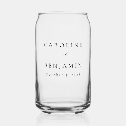 Elegant Minimalistisch Ivory Cream Calligraphy Wed Blikvorm Glas (Voorkant)