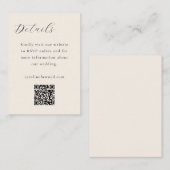 Elegant Minimalistisch Ivory Cream Script QR Wedde Informatiekaartje (Voorkant / Achterkant)