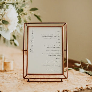 Elegant Minimalistisch Ivory Script Custom Wedding Menu