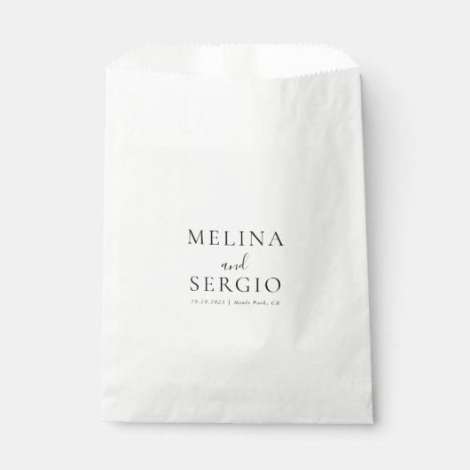 Elegant minimalistisch kalligrafiehuwelijk bedankzakje (Voorkant)