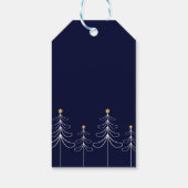 Elegant minimalistisch kerstboomontwerp blauw cadeaulabel (Achterkant)